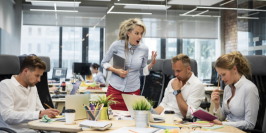 angry officemate in a meeting